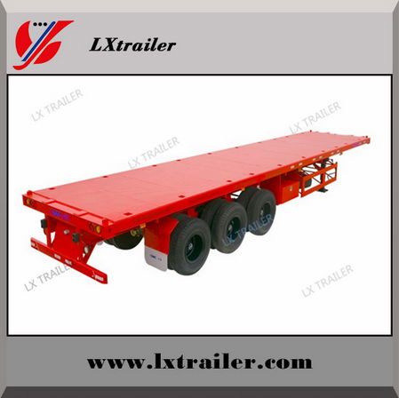 China supplier truck transport service 3 axles flat bed trailer 35ton hot sale