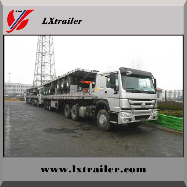 China supplier truck transport service 3 axles flat bed trailer 35ton hot sale 4