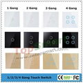 UK Type Mobile APP Remote Control Glass Touch Panel Light Switches 2