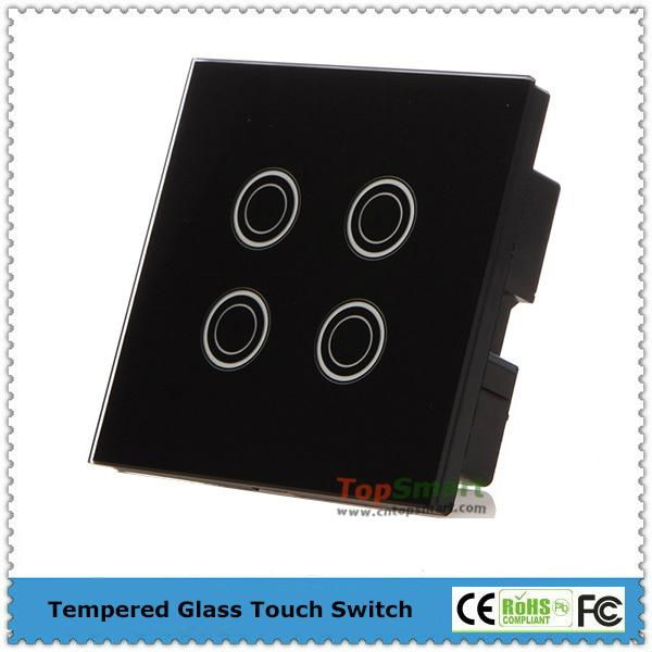 UK Type Mobile APP Remote Control Glass Touch Panel Light Switches 3