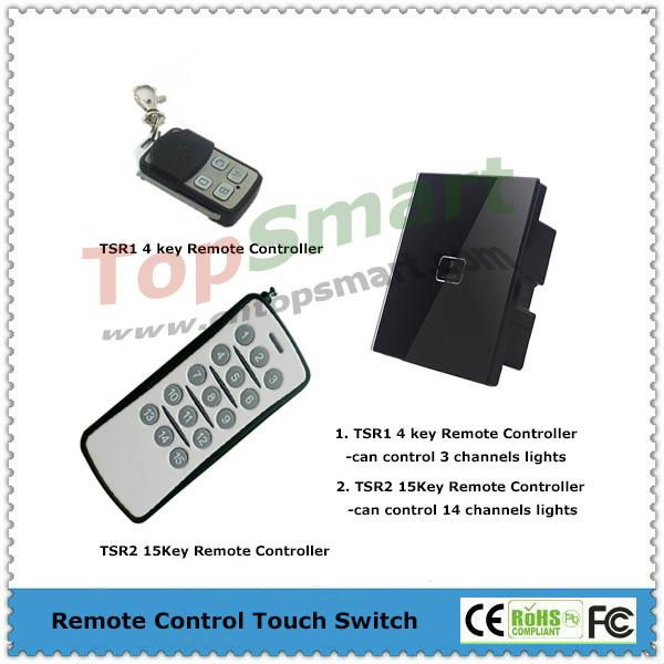 UK Standard  2 gang 1 way or 2 way Remote Control Light Touch Panel Switches 3