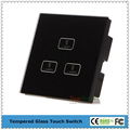 UK Standard  3 gang 1 way or 2 way Remote Control Light Touch Panel Switches 1