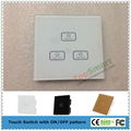 UK Standard  3 gang 1 way or 2 way Remote Control Light Touch Panel Switches 4