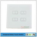 UK Standard  4 gang 1 way or 2 way Remote Control Light Touch Panel Switches 2