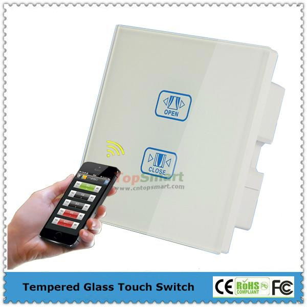 UK Standard Wifi Mobile APP  Remote Control Curtain Touch Panel Switches