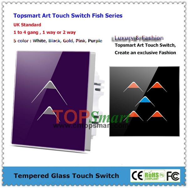 UK Standard  Art Series Toughened Glass Panel Touch Light Switches 2