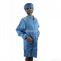 Dust Free Clean Fabric Zipper Class 100 Cleanroom Anti Static Coat  Blue Size L 3