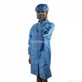 Dust Free Clean Fabric Zipper Class 100 Cleanroom Anti Static Coat  Blue Size L 5