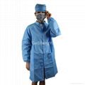 Dust Free Clean Fabric Zipper Class 100 Cleanroom Anti Static Coat  Blue Size L 2