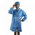 Dust Free Clean Fabric Zipper Class 100 Cleanroom Anti Static Coat  Blue Size L