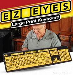 EZ EYE KEYBOARD NEW LARGE PRINT AS SEEN TV 4X LARGER WATERPROOF