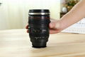  stainless steel liner travel thermal Coffee camera lens mug cup with hood lid 4 5