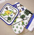 hot sale 3 pcs per set -Oven Glove Mat Pot Pad Heat Proof Microwave Cotton Kitch 1