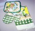 hot sale 3 pcs per set -Oven Glove Mat Pot Pad Heat Proof Microwave Cotton Kitch 5