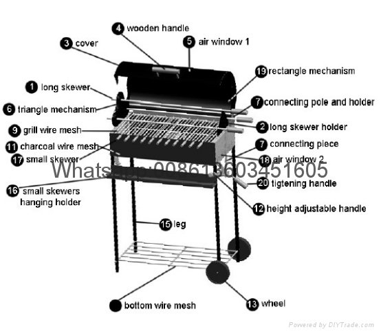 Heavy Duty Rotisserie Spit Carter BBQ Grill 3