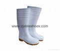 Oil resistant of  white color pvc safety working  boots