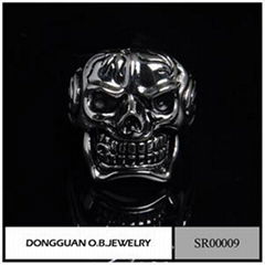 SR0009 New Arrival Stainless Steel Skull Biker Ring