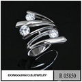 R5850 925 Silver New Design Ring White