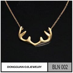 BLN002 925 Sterling Silver Necklace Gold Matte Jewelry