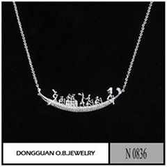 N836 Imitation White Gold Plated Clavicle Necklace
