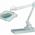 Square Table Top Magnifier Lamp With