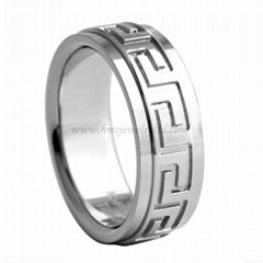 Top Quality Titanium Steel Rings, Greek Key Wedding Rings
