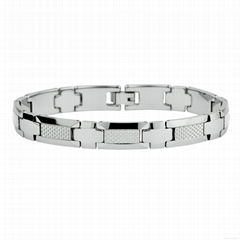 white carbon fiber inlay tungsten carbide bracelet