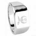 Popular 316l stainless steel titanium rings Islam rings