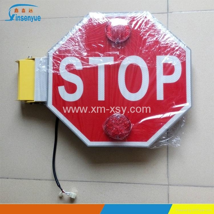 Electronic Stop Sign on School Bus in USA