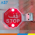 Warning stop arm of STOP mounting on bus 1