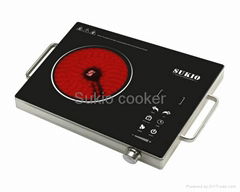 2014 hot selling new design 2200W double circle heating infrared ceramic cooktop