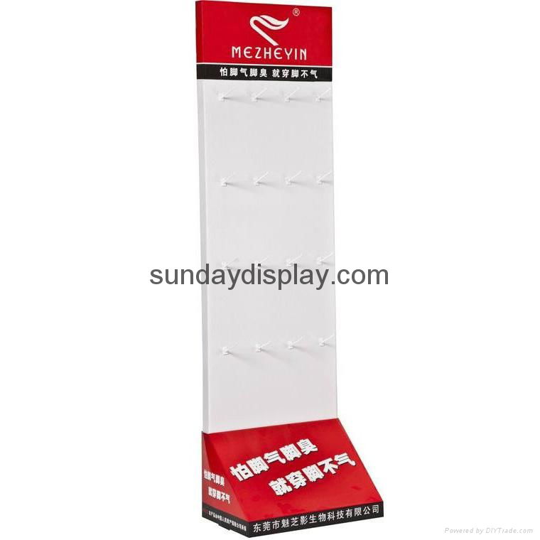 Apparel Corrugated cardboard hanging floor display stand 5