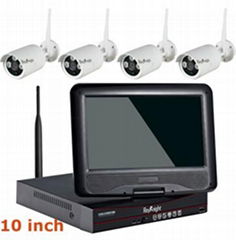 4CH WIFI 10inch WIFI Real Plug&Play LCD NVR Kit