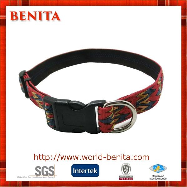 Custom Cheap Jacquard Ribbon Dog Collar Fashion Jacquard Pet Collars