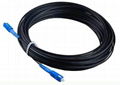 Black Jacket 1 Core FTTH Fiber Optic Cable Optical Fiber Patch Cord For CATV