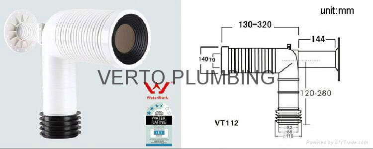 Adjustable PP Toilet Drain Pipe with Watermark 2