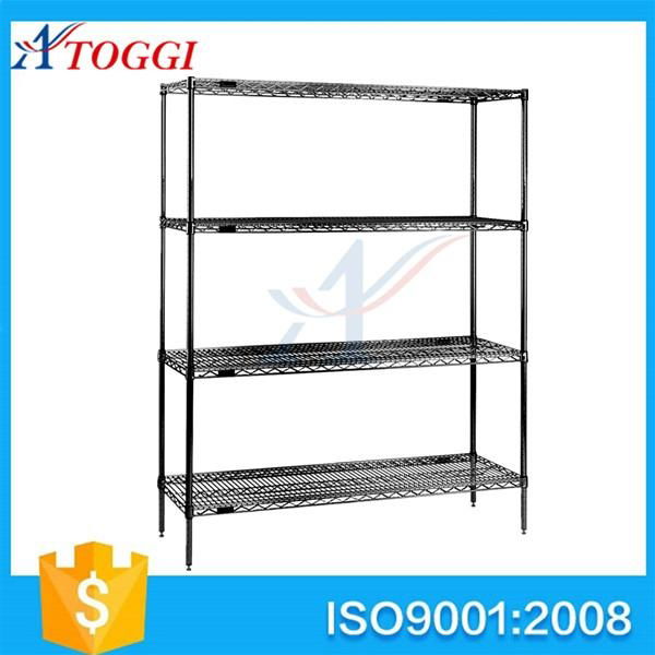 4 tier folding household chrome wire shelf