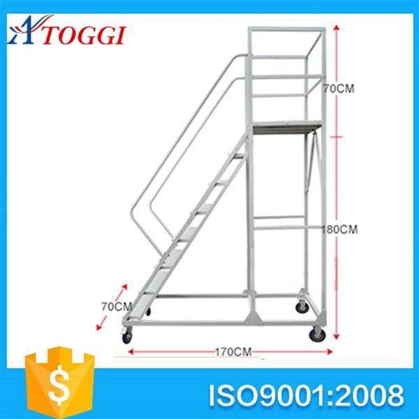 Collapsible steel  platform step ladder shelf 2