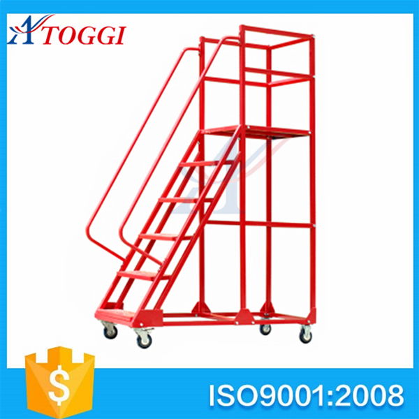 Collapsible steel  platform step ladder shelf 3