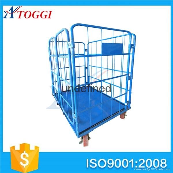 4 doors steel wire rolling metal storage cart