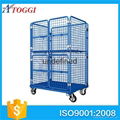 4 doors steel wire rolling metal storage cart 4