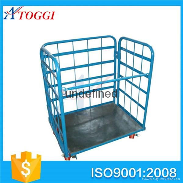 4 doors steel wire rolling metal storage cart 5