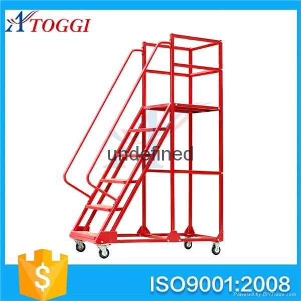 collapsible steel platform step ladder shelf