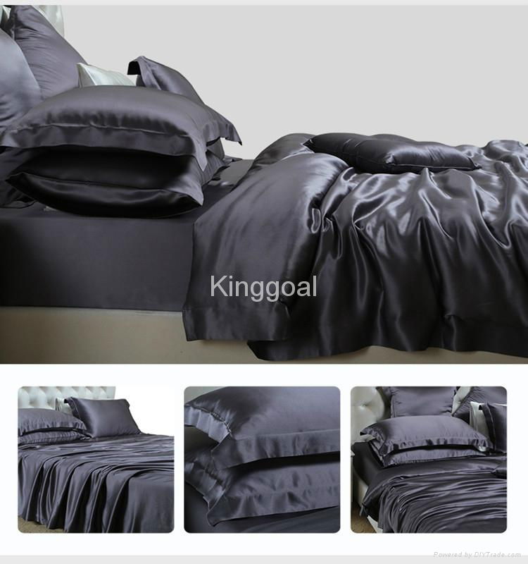 4 Piece California King 100% Mulberry silk 22mm Comforter Set 3