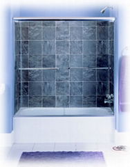 Frameless bypass tub door