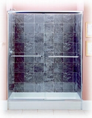 Frameless bypass shower door