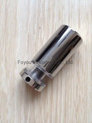 Solid stainless steel knob for glass