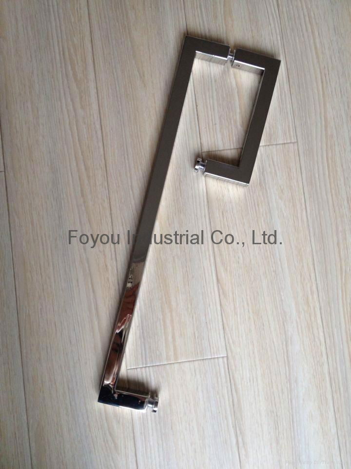 Stainless steel square tube combo handles for glass door