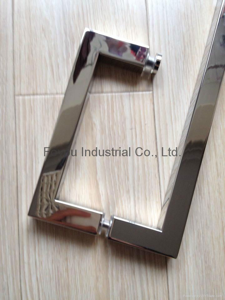 Stainless steel square tube combo handles for glass door 2