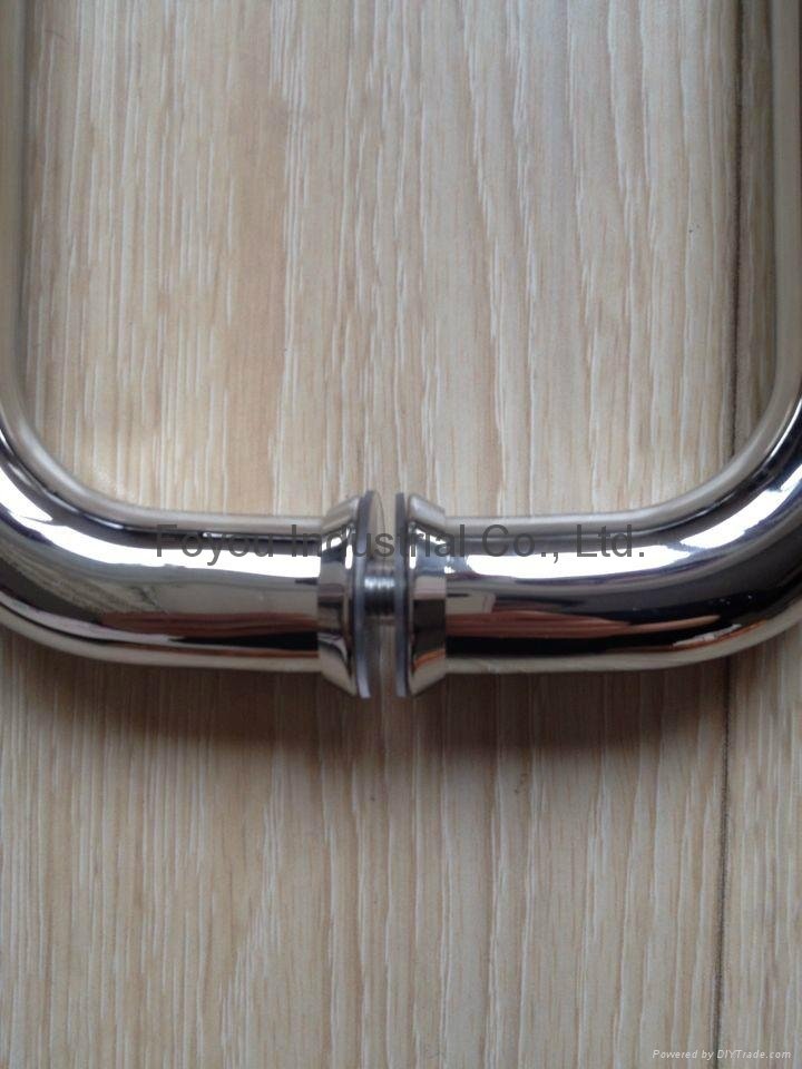 Stainless steel back to back glass door handle 2